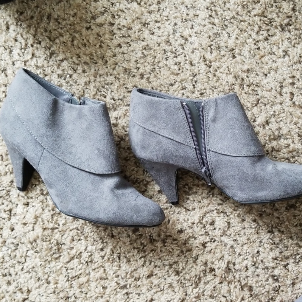 Faux suede booties